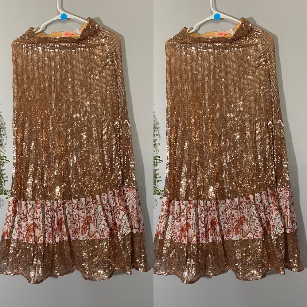 New Free People Let's Dance Sequin Maxi Skirt - Picture 2 of 7